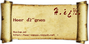 Heer Ágnes névjegykártya